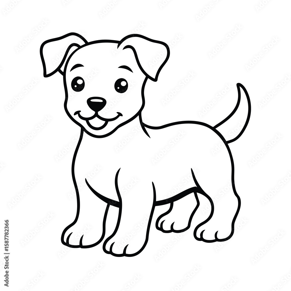 dog portrait illustration cute puppy pet anima Stock Vector | Adobe Stock