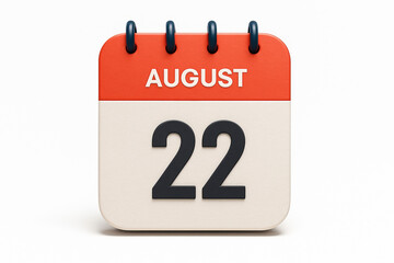 Poster - Detailed August 22 Calendar Page Depicting Schedules, Deadlines, Appointments, and Important Dates for Professional Use
