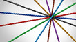 © freshidea - Team meeting business concept as a group success collaborating together for a common goal as a motivational support symbol for unity and togetherness or uniting as ropes joining at a center point.