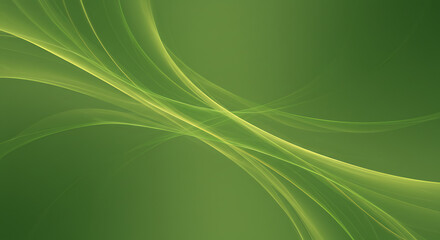 Wall Mural - fluid green energy lines creating an engaging and modern digital background.