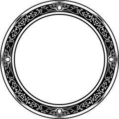 Leinwandbilder - featuring a round frame design with ornaments
