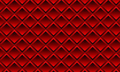 Fototapete - Futuristic design with geometric shape – Seamless 3D square shape pattern design with diamond– Abstract gradient pattern with red black color for texture, corporate, flyer, media, seminar