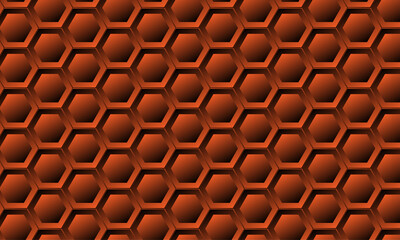 Fototapete - Futuristic design with geometric shape – Seamless 3D hexagonal shape pattern design with line– Abstract gradient pattern with golden color for texture, infographic, media, seminar