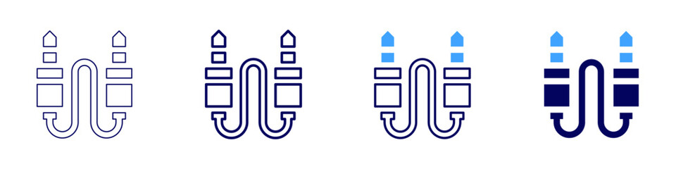 Poster - Cable hoisting icon in 4 different styles. Thin Line, Line, Bold Line, Duotone. Duotone style. Editable stroke