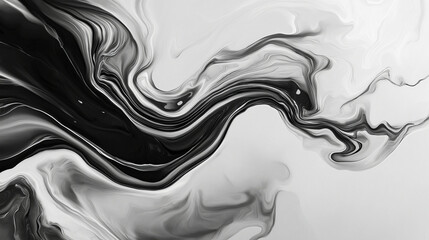 Leinwandbilder - Abstract monochrome swirls and flows of liquid in a dynamic composition