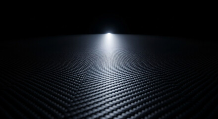 Poster - Abstract dark background with a bright light source illuminating a textured surface creating a dramatic and futuristic aesthetic