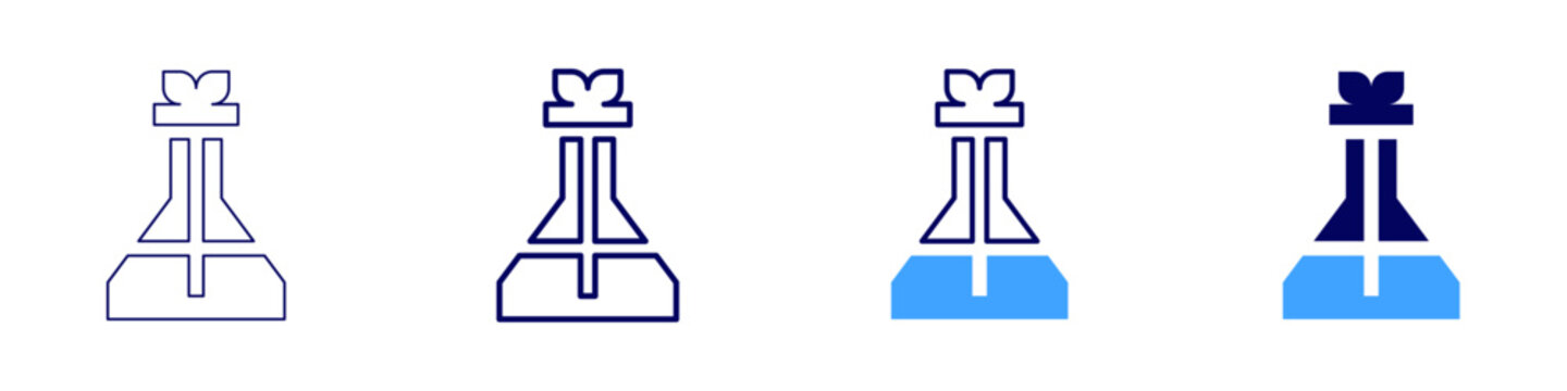 Erlenmeyer icon in 4 different styles. Thin Line, Line, Bold Line, Duotone. Duotone style. Editable stroke