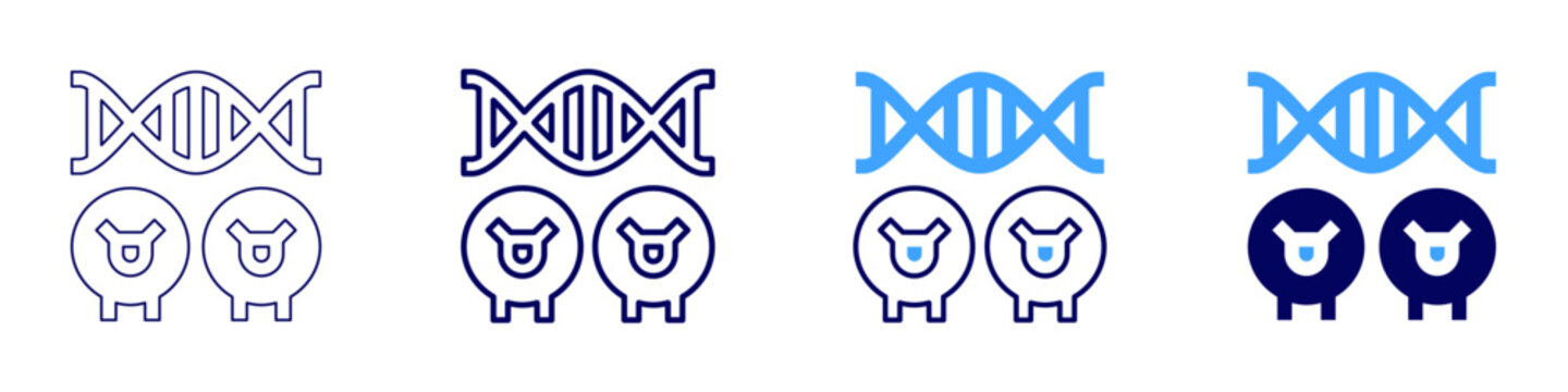 Evolutionary process icon in 4 different styles. Thin Line, Line, Bold Line, Duotone. Duotone style. Editable stroke