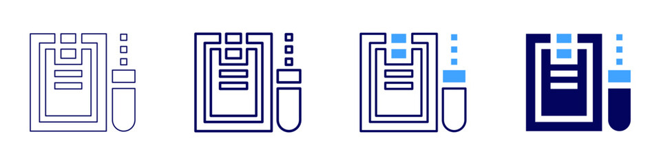 Poster - Flask ammonia icon in 4 different styles. Thin Line, Line, Bold Line, Duotone. Duotone style. Editable stroke