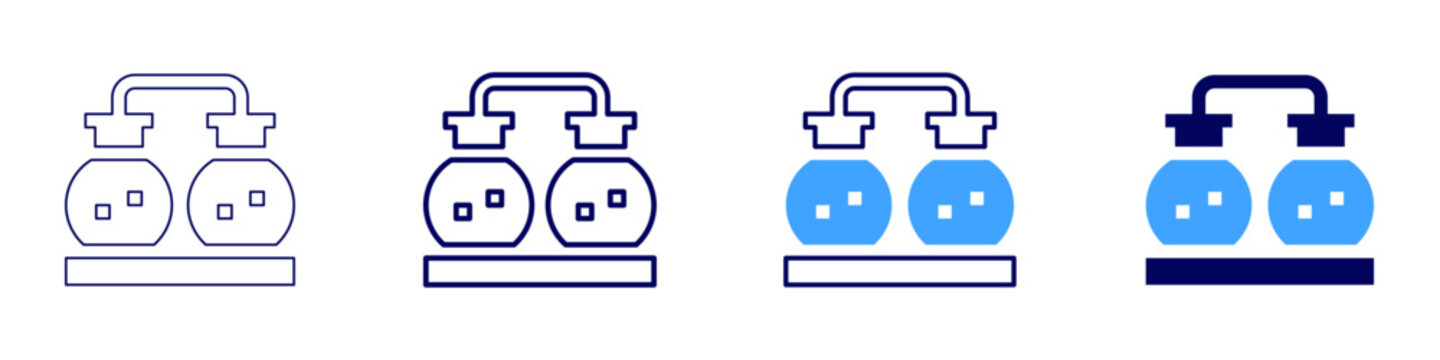 Flask api icon in 4 different styles. Thin Line, Line, Bold Line, Duotone. Duotone style. Editable stroke