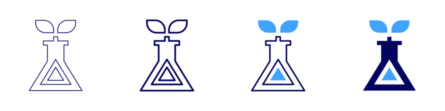 Flask headers icon in 4 different styles. Thin Line, Line, Bold Line, Duotone. Duotone style. Editable stroke