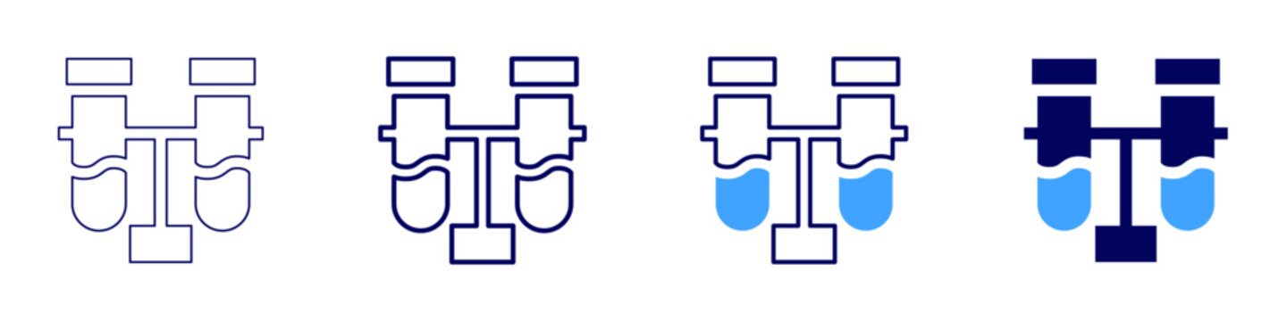 Flask containment icon in 4 different styles. Thin Line, Line, Bold Line, Duotone. Duotone style. Editable stroke