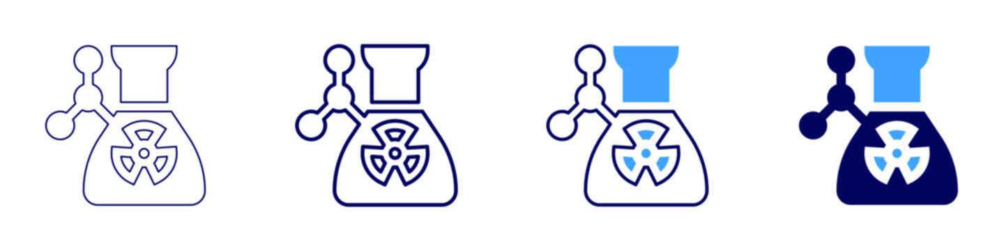 Flask inspection icon in 4 different styles. Thin Line, Line, Bold Line, Duotone. Duotone style. Editable stroke