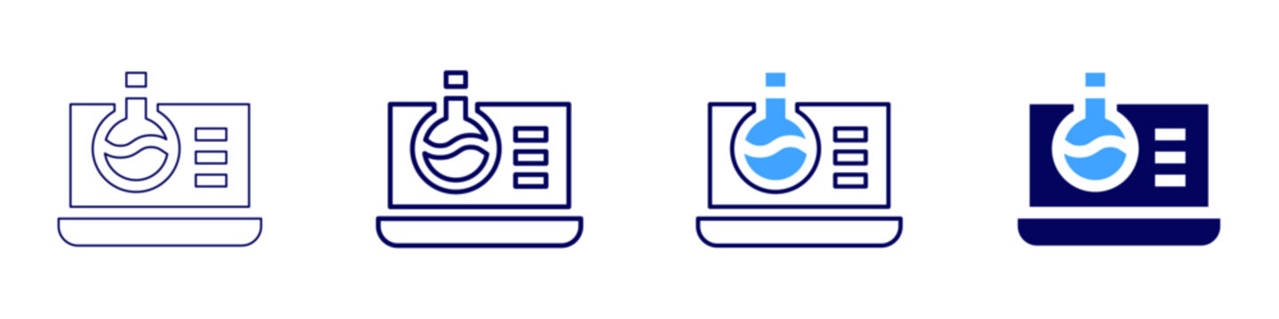 Flask mixture icon in 4 different styles. Thin Line, Line, Bold Line, Duotone. Duotone style. Editable stroke