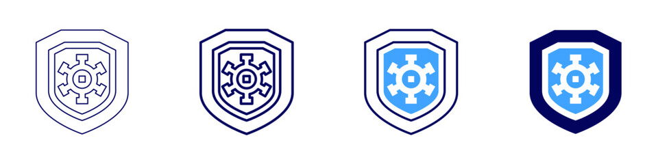 Poster - Protected icon in 4 different styles. Thin Line, Line, Bold Line, Duotone. Duotone style. Editable stroke
