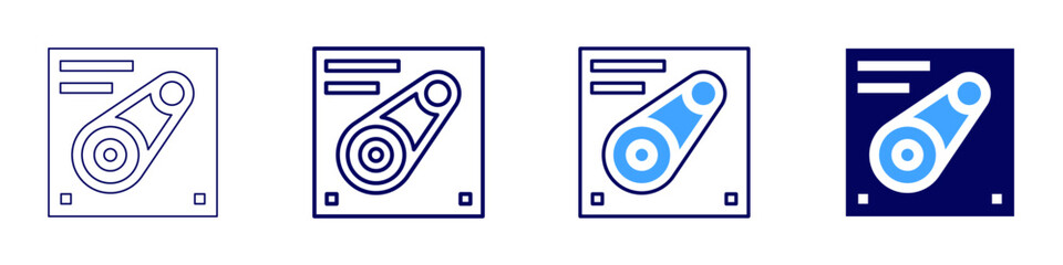 Poster - Pulley icon in 4 different styles. Thin Line, Line, Bold Line, Duotone. Duotone style. Editable stroke
