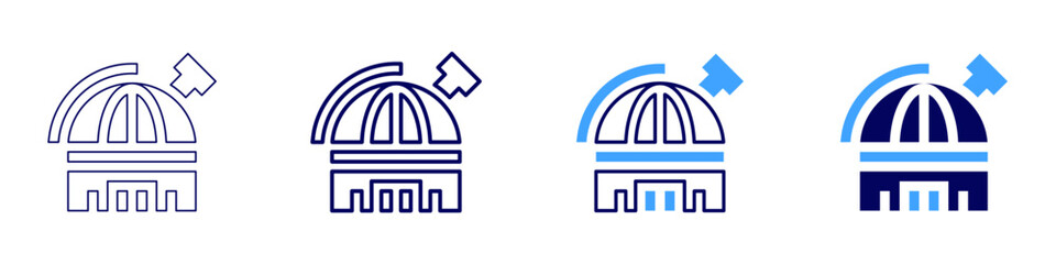 Poster - Quantum mechanics icon in 4 different styles. Thin Line, Line, Bold Line, Duotone. Duotone style. Editable stroke