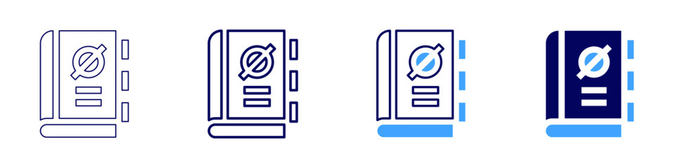 Poster - Quasar emission icon in 4 different styles. Thin Line, Line, Bold Line, Duotone. Duotone style. Editable stroke