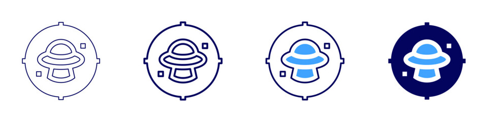 Poster - Radar icon in 4 different styles. Thin Line, Line, Bold Line, Duotone. Duotone style. Editable stroke