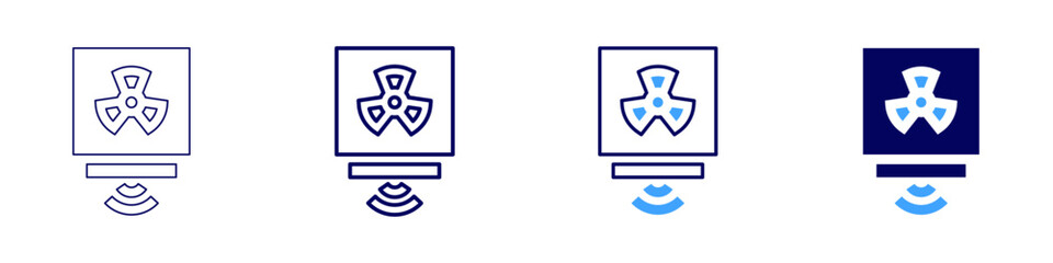 Poster - Radiation icon in 4 different styles. Thin Line, Line, Bold Line, Duotone. Duotone style. Editable stroke