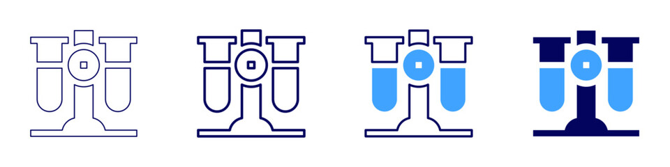Poster - Reaction kinetics icon in 4 different styles. Thin Line, Line, Bold Line, Duotone. Duotone style. Editable stroke