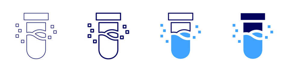 Poster - Reaction order icon in 4 different styles. Thin Line, Line, Bold Line, Duotone. Duotone style. Editable stroke