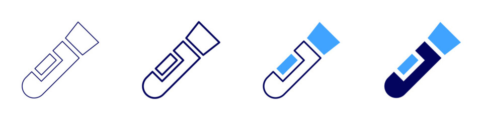 Poster - Reaction flask icon in 4 different styles. Thin Line, Line, Bold Line, Duotone. Duotone style. Editable stroke