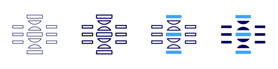 Poster - Recessive gene icon in 4 different styles. Thin Line, Line, Bold Line, Duotone. Duotone style. Editable stroke
