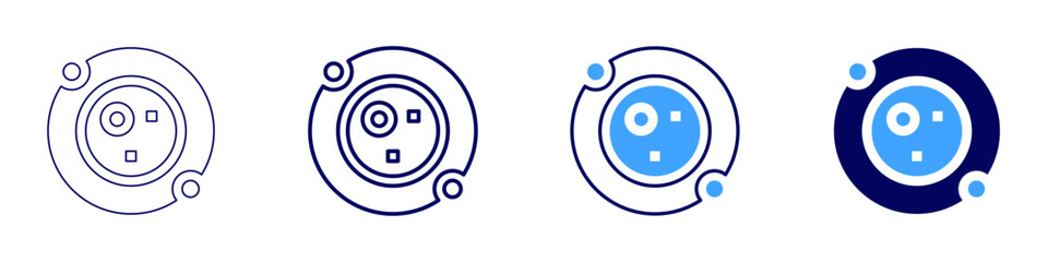 Poster - Red giant icon in 4 different styles. Thin Line, Line, Bold Line, Duotone. Duotone style. Editable stroke