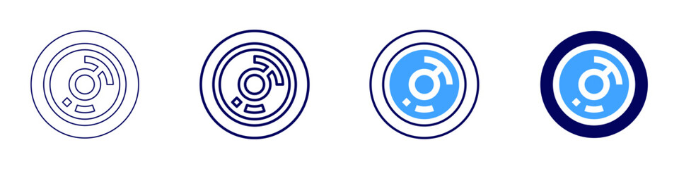 Poster - Saprophytic fungus icon in 4 different styles. Thin Line, Line, Bold Line, Duotone. Duotone style. Editable stroke