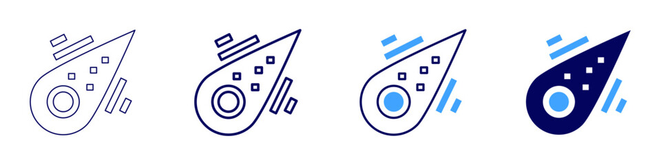 Poster - Saturn rings icon in 4 different styles. Thin Line, Line, Bold Line, Duotone. Duotone style. Editable stroke