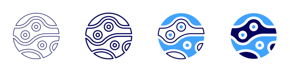 Poster - Seismic activity icon in 4 different styles. Thin Line, Line, Bold Line, Duotone. Duotone style. Editable stroke