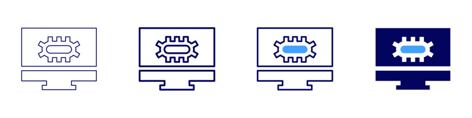 Poster - Slide preparation icon in 4 different styles. Thin Line, Line, Bold Line, Duotone. Duotone style. Editable stroke
