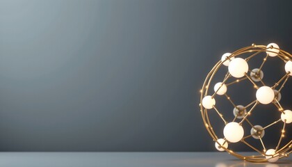 Poster - Ethereal Spherical Structure with Luminous Orbs