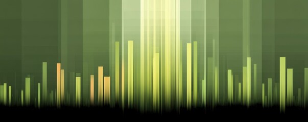 Poster - Abstract vertical green gradient with a modern cityscape inspiration