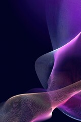 Poster - Abstract purple and blue light gradient background with flowing curved lines