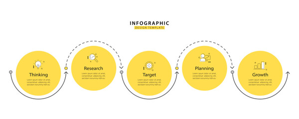 Poster - Timeline Creator infographic template. 5 Step timeline journey, calendar Flat simple infographics design template. presentation graph. Business concept with 5 options, gantt vector illustration.