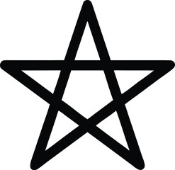 Poster - A bold black outline icon of a five pointed star isolated on transparent background