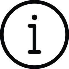 Poster - A bold black outline icon representing the lowercase letter i isolated on transparent background