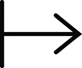 Poster - Bold black outline icon of a right pointing arrow with a clean modern design isolated on transparent background
