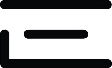 Poster - Bold black outline icon of a single horizontal letter l isolated on transparent background