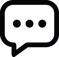Poster - A bold black outline icon of a speech bubble with a subtle internal detail isolated on transparent background