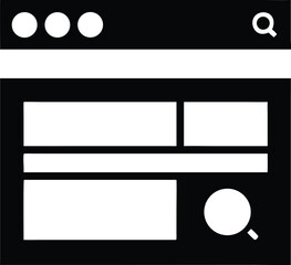 Poster - Minimalist vector icon of a web browser with a clean design isolated on transparent background