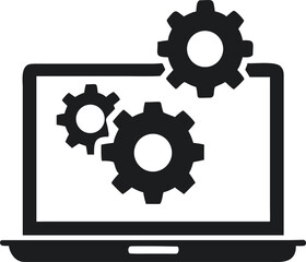 Fototapete - Modern flat design icon symbolizing software development and technology isolated on transparent background