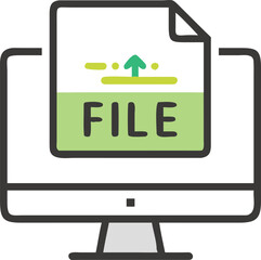 Fototapete - Modern computer monitor icon with a sleek minimalist design perfect for tech and digital interfaces isolated on transparent background