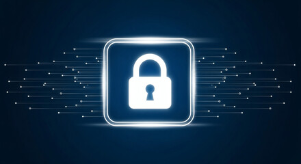 Poster - Digital Security: Secure Data Protection with Padlock and Technology Integration