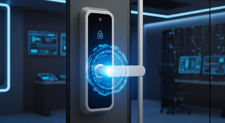 Poster - Advanced security system: modern smart lock with digital interface technology