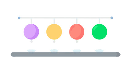 Poster - Colorful spheres hanging design vector illustration for abstract art and creative concepts with modern style