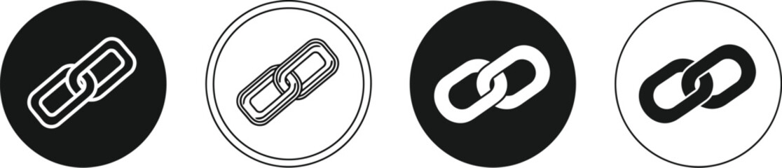 Fototapete - Distinct links icons convey connection and secure networking in modern vector style.