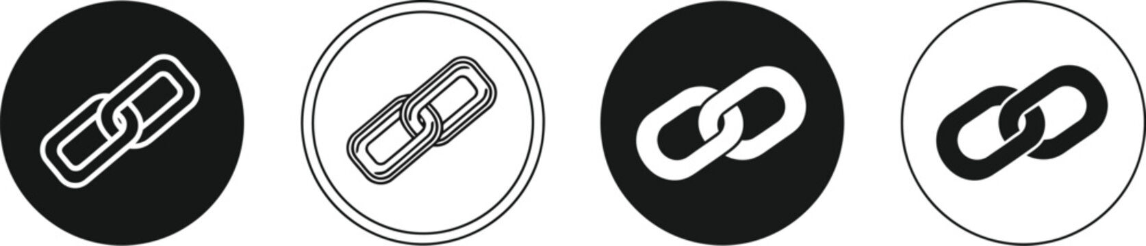 Distinct links icons convey connection and secure networking in modern vector style.